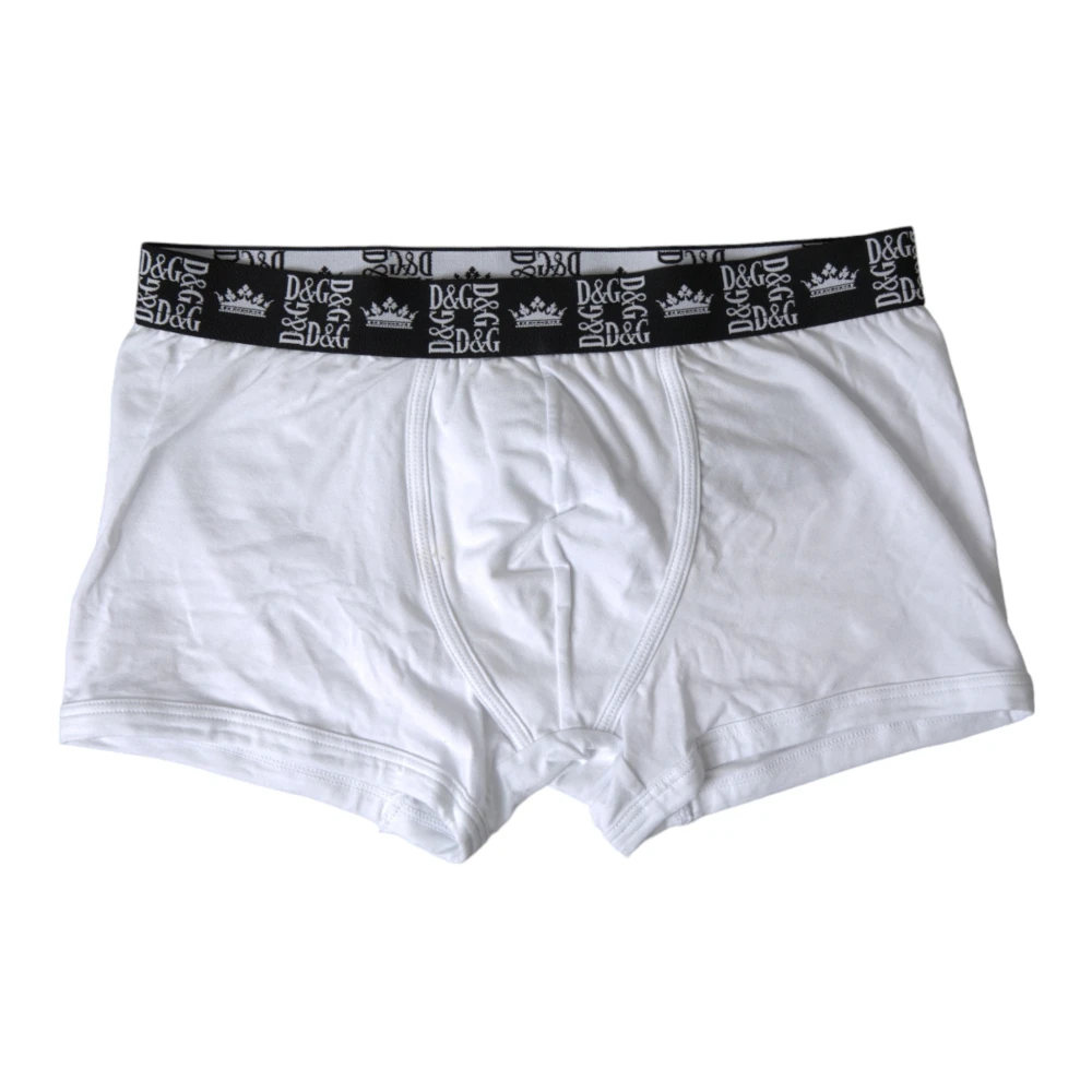 Dolce & Gabbana Wit Katoen Stretch Boxer Ondergoed White Heren