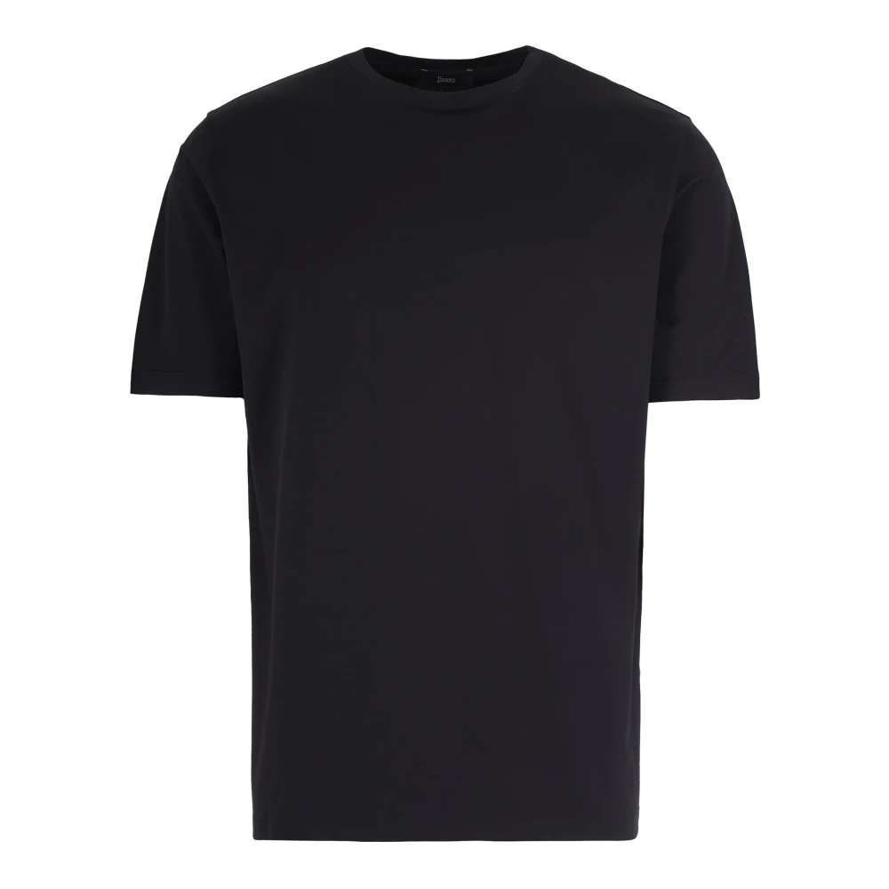 Herno Mannelijk Zwart Tops Heren, L, Katoen, T-Shirts
