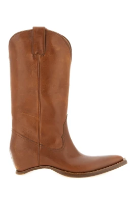 Heel-Less Vintage-Effect Läderstövlar