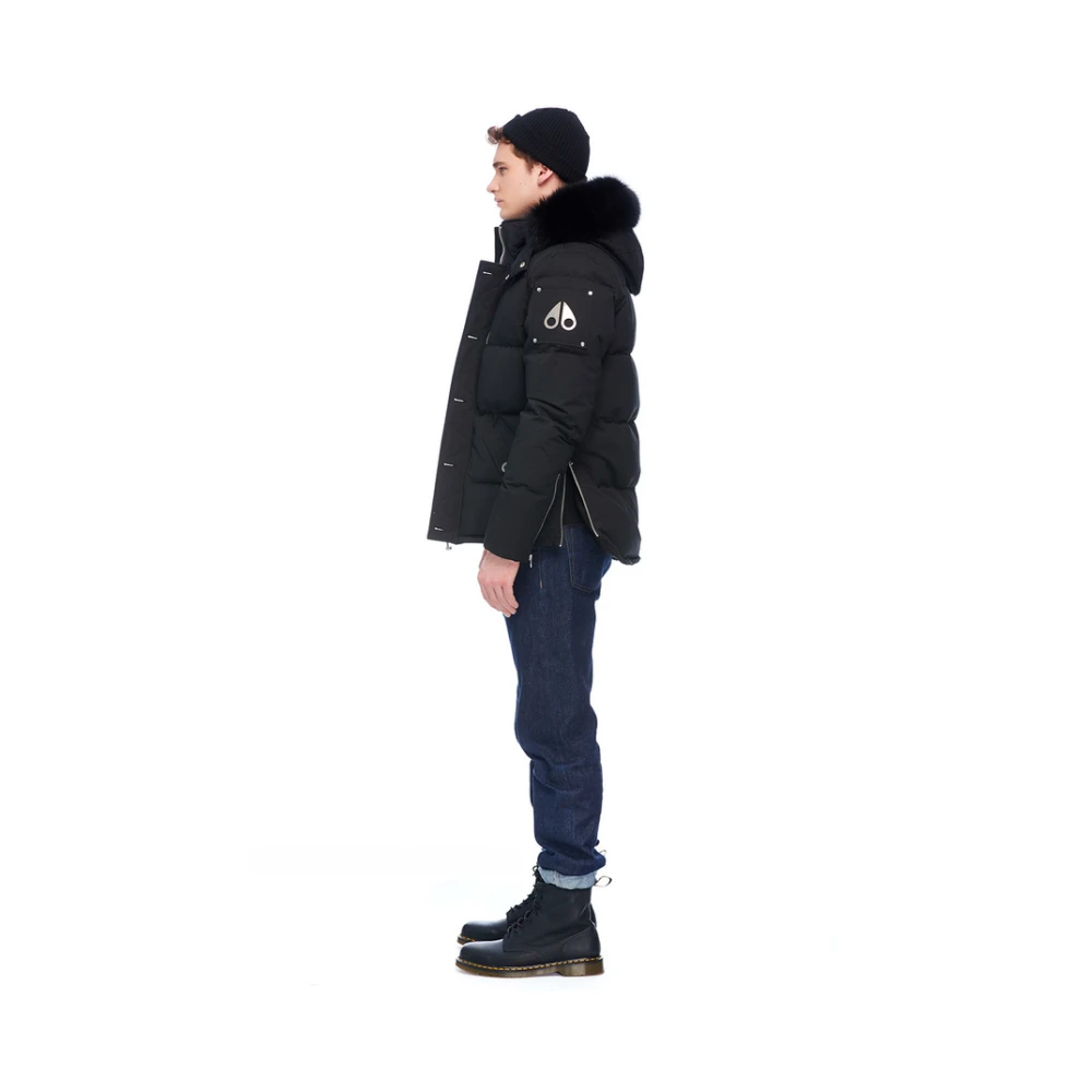 Moose Knuckles Zwarte Dons Winterjas 3Q Stijl Black Heren