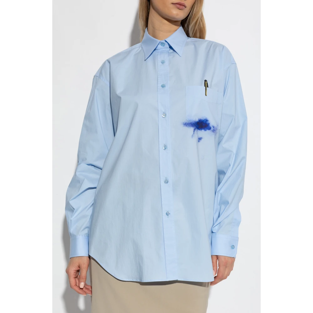 Moschino Shirt met print Blue Dames
