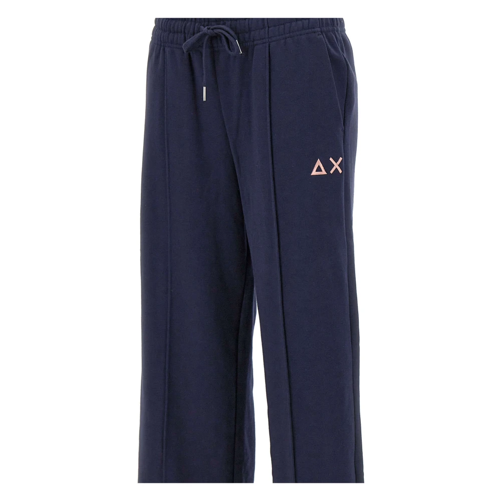 Sun68 Navy Blue Katoenen Jogger Broek Blue Dames
