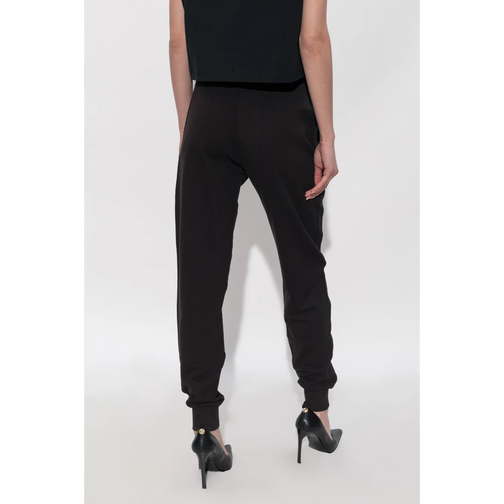 Versace Jeans Couture Sweatpants met geborduurd logo Black Dames