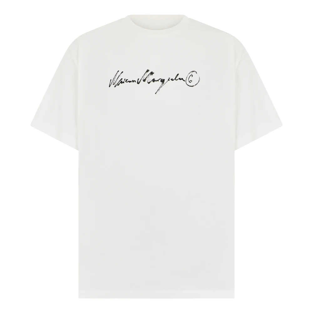 Mm6 Maison Margiela , T-Shirts, Male, White, L, Cotton T-Shirt - Image 7