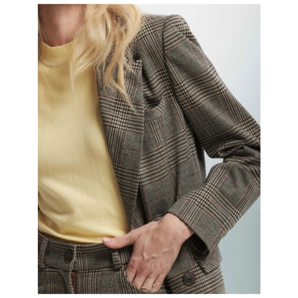 Kocca Tartan Double-Breasted Blazer Noah Green Dames