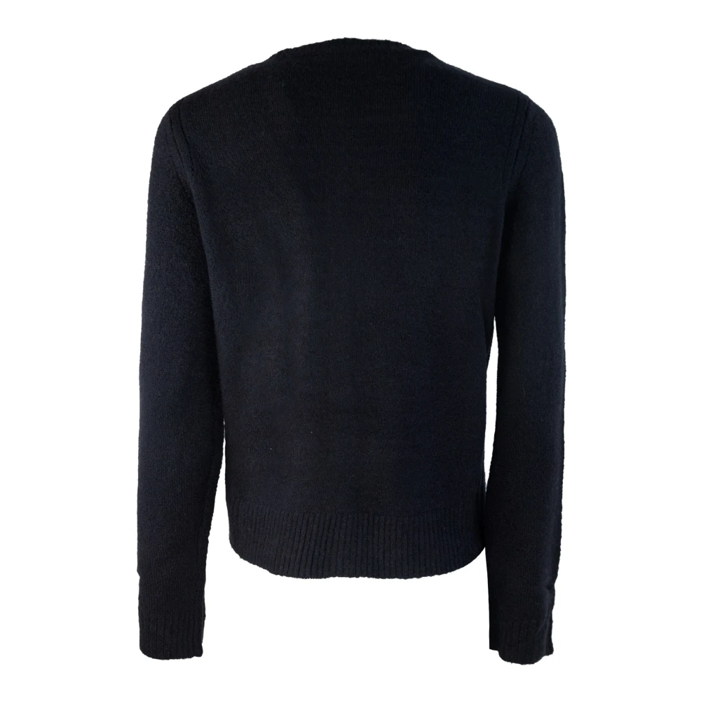 Liu Jo Zwart Gebreid Vest Lange Mouw Logo Black Dames