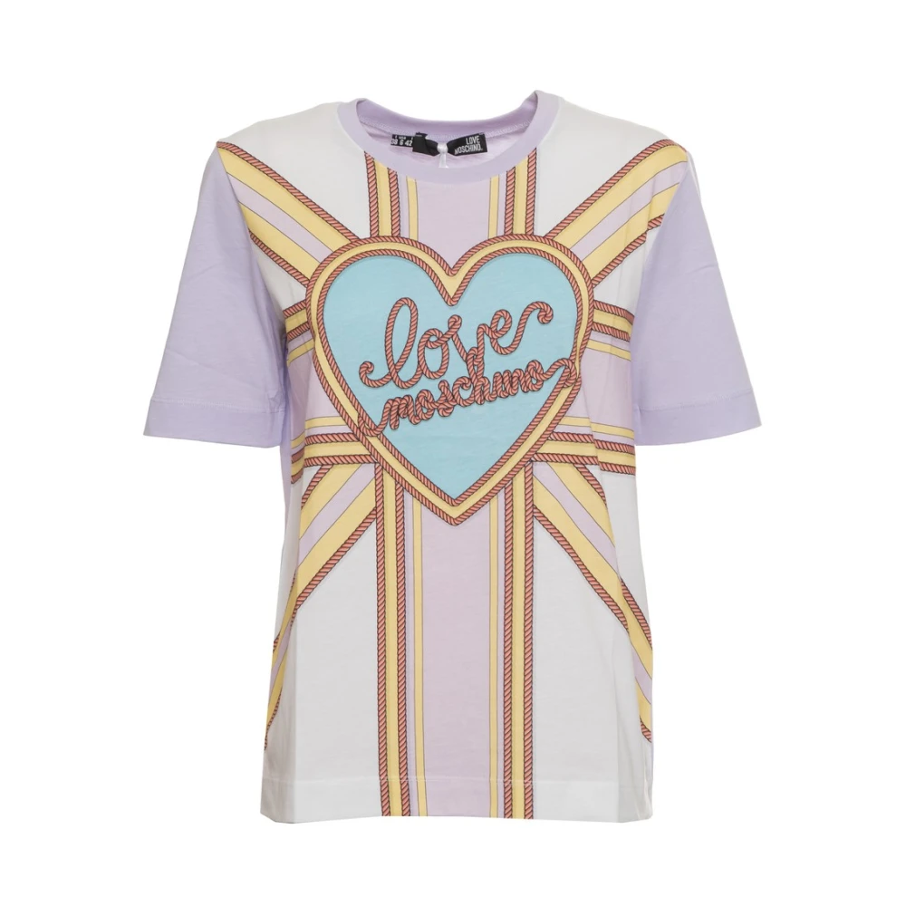 Moschino Logo Katoenen T-shirt voor Vrouwen Multicolor Dames