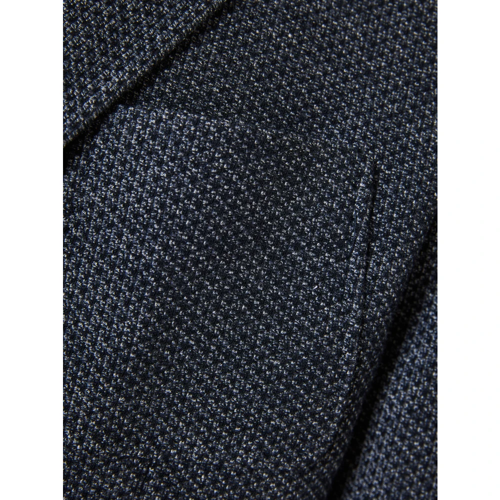 Canali Italiaanse Katoen Wol Jas met Knopen Blue Heren