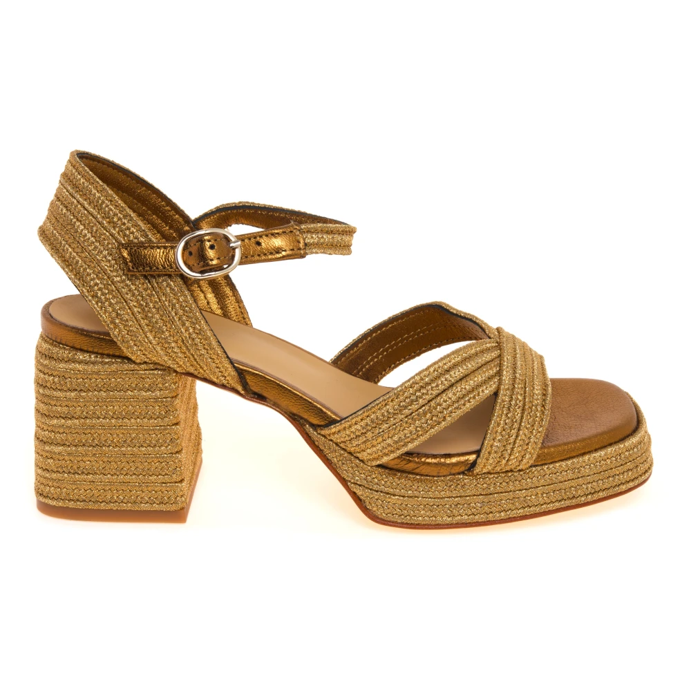 CASTANER Metallic Braided Sandals, Gold, Size 36, Women - Image 2