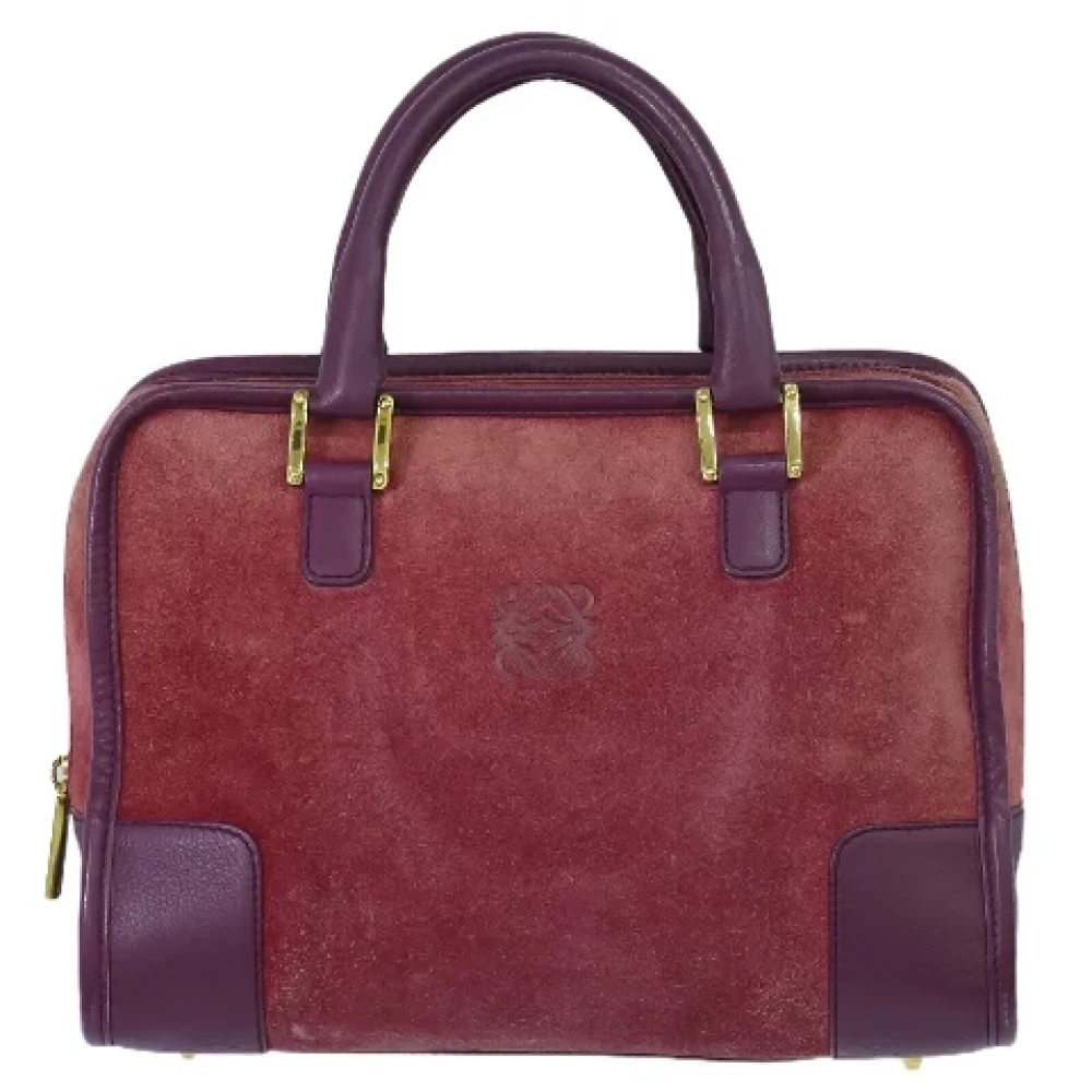 Loewe Pre-owned Suede handbags Red Dames