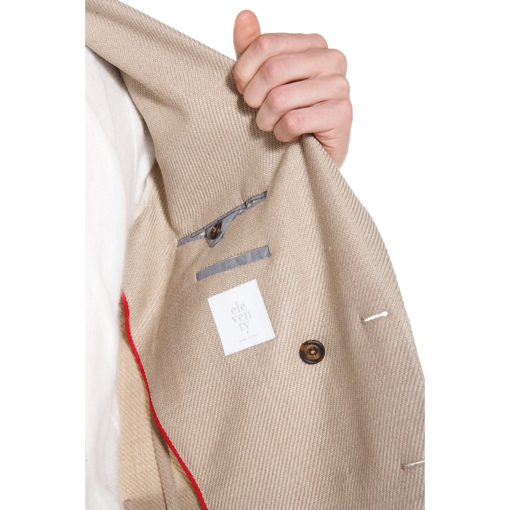 Eleventy Dubbelbreasted jas Fw23 Beige Heren