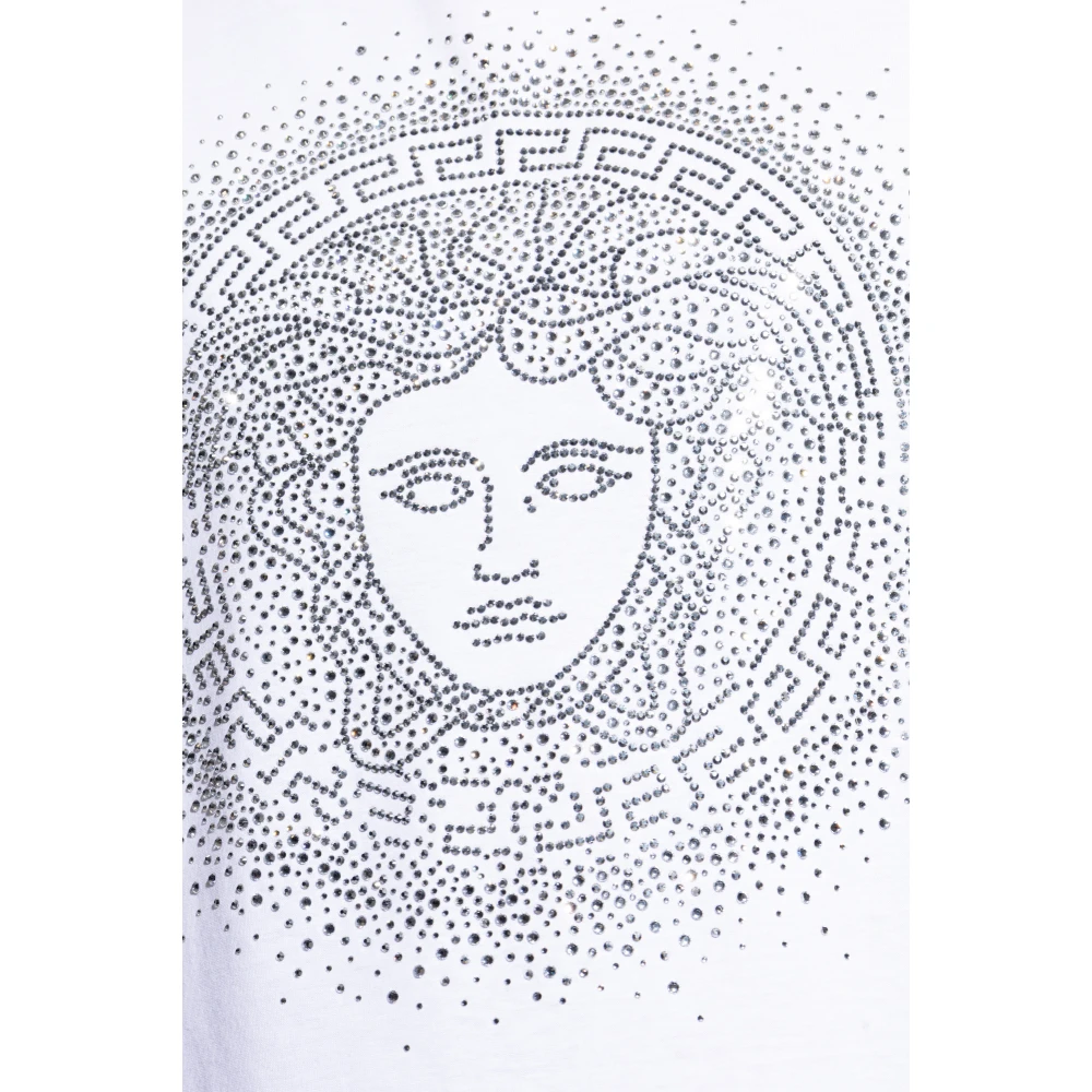 Versace T-shirt met glinsterende applicaties White Heren