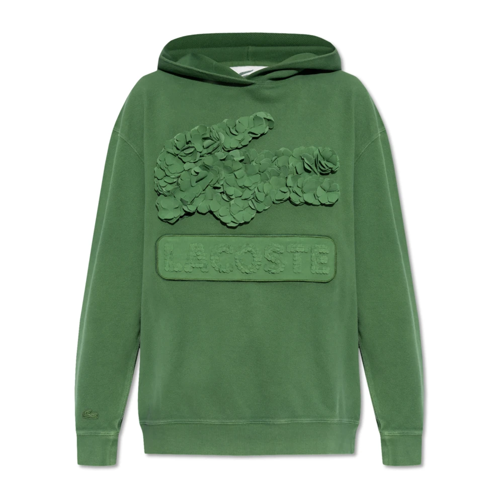 Lacoste Sweatshirt met afneembaar logo Green Dames