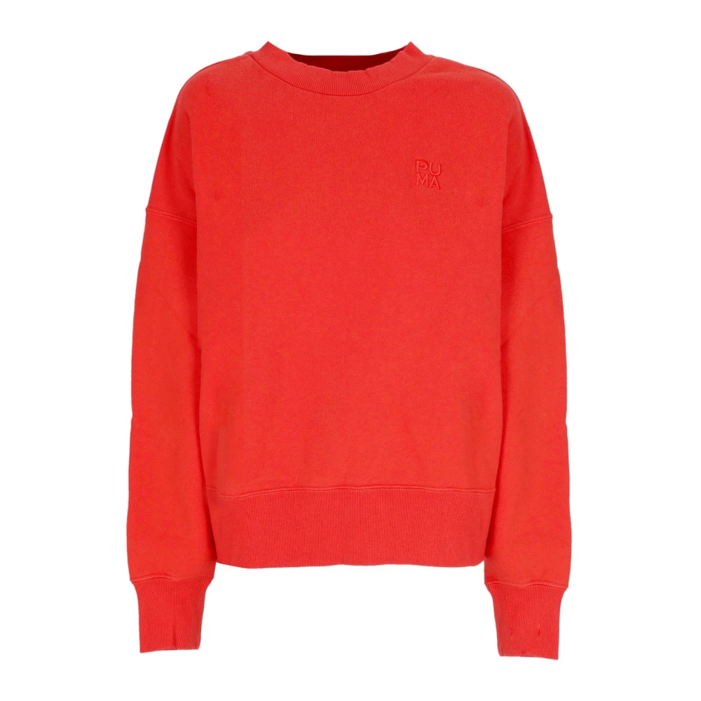 Puma Lichtgewicht Crewneck Sweatshirt Infuse Burnt Rood Red Dames