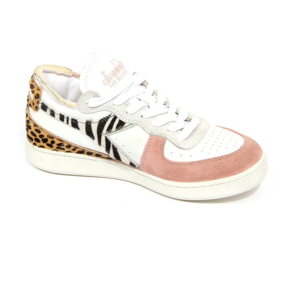 Diadora Leren Basket Schoenen Savannah Dames Schoenen Veelkleurig Multicolor