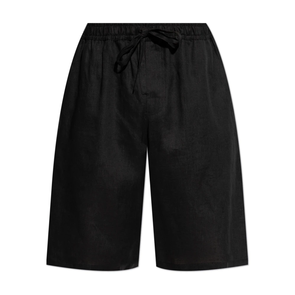 Dolce & Gabbana Men's Black Casual Shorts, L, Linen Bermuda Shorts