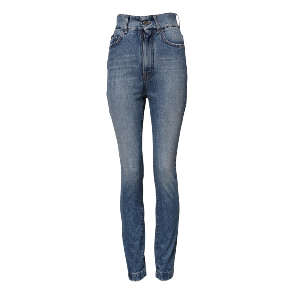 Dolce & Gabbana Women's Blue Washed Skinny High Waist Jeans