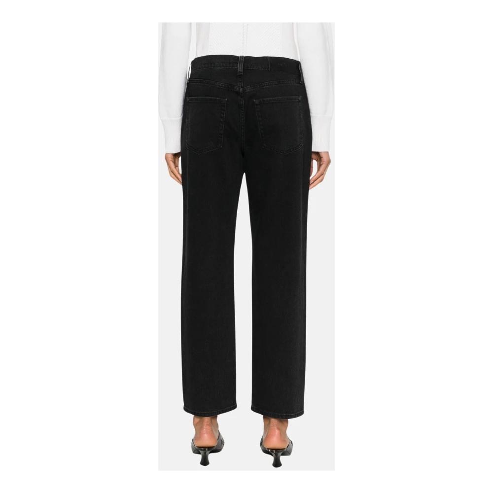 7 For All Mankind Jeans Straight Bleu Black Dames