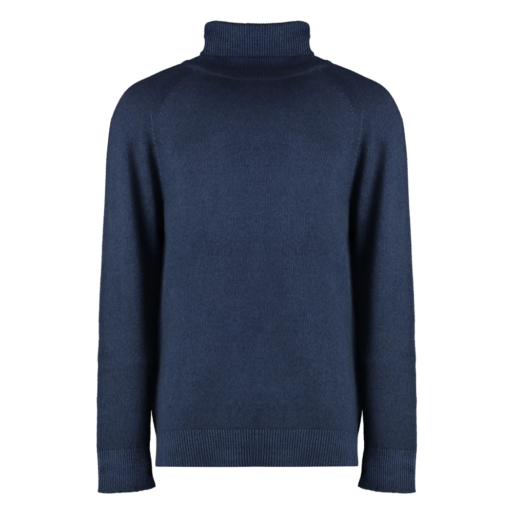 Malo Luxe Cashmere Turtleneck Sweater Blue Heren