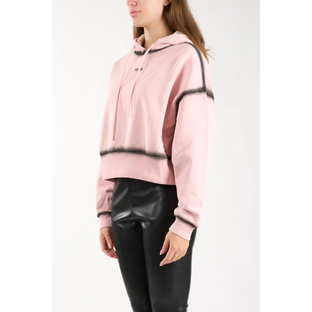 Msgm Hoodie met Micro Logo Print Pink Dames