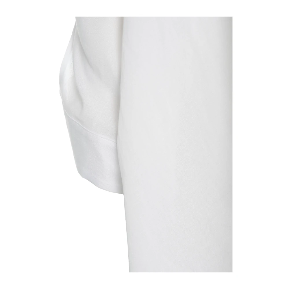 Himon's Witte Asymmetrische Blouse Mandarin Kraag White Dames