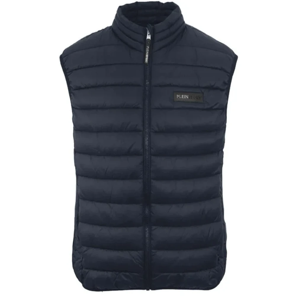 Plein Sport Sportieve Mouwloze Jas Blue Heren