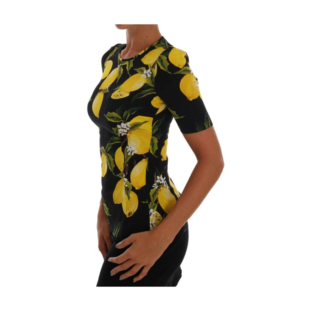 Dolce & Gabbana Siciliaanse Citroenprint Zijden Blouse Multicolor Dames