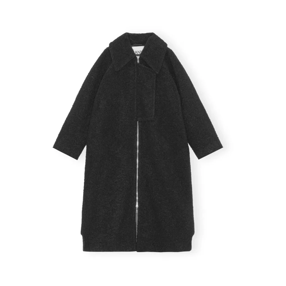 Ganni Stijlvolle Winterjas voor Vrouwen Black Dames