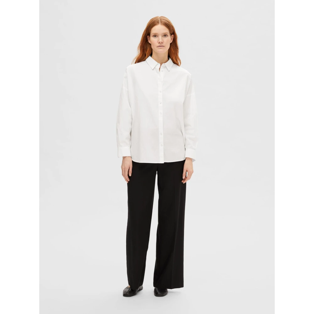 Selected Femme Oversized Katoenen Overhemd White Dames