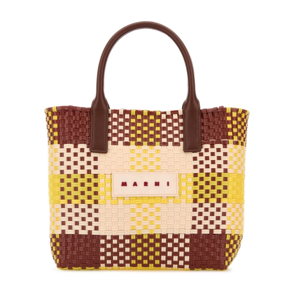 Marni Women's Multicolor Shopping Bags, One Size, Check Tote Small