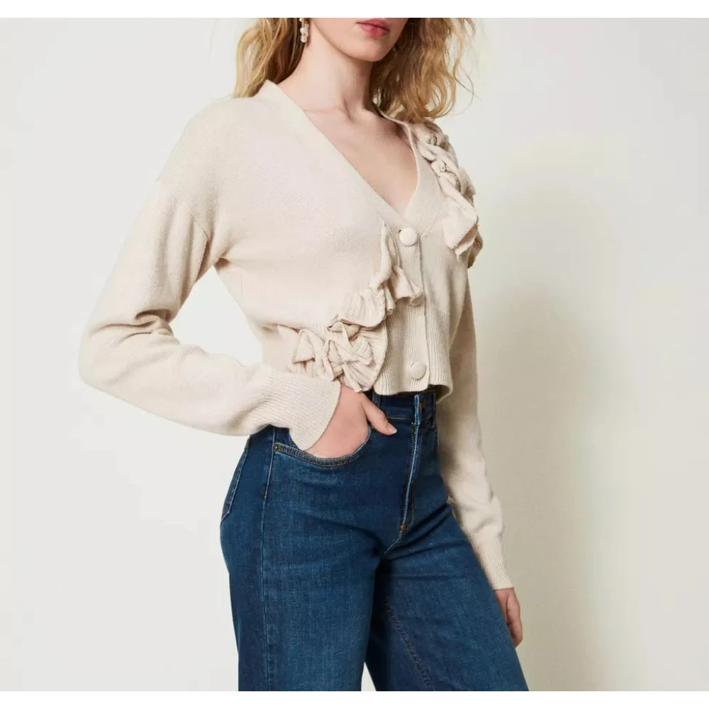 Twinset Vest met Ruches White Dames