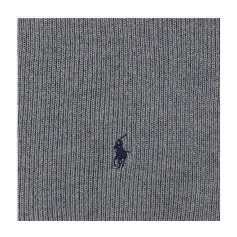 Polo Ralph Lauren Geborduurde Logo Wollen Sjaal Gray Heren