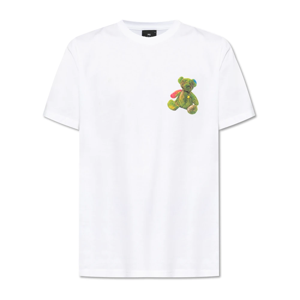 PS By Paul Smith Bedrukt T-shirt White Heren