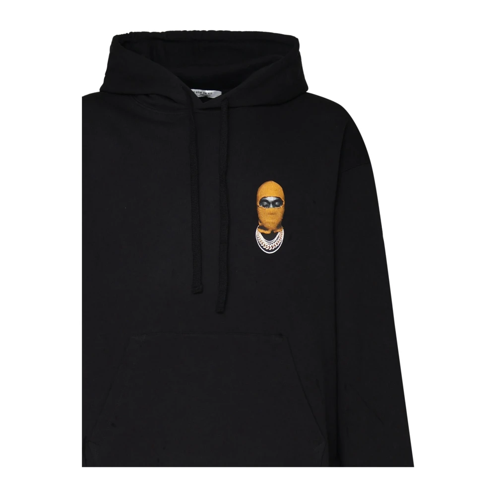 IH NOM UH NIT Zwarte Katoenen Hoodie met Print Black Heren