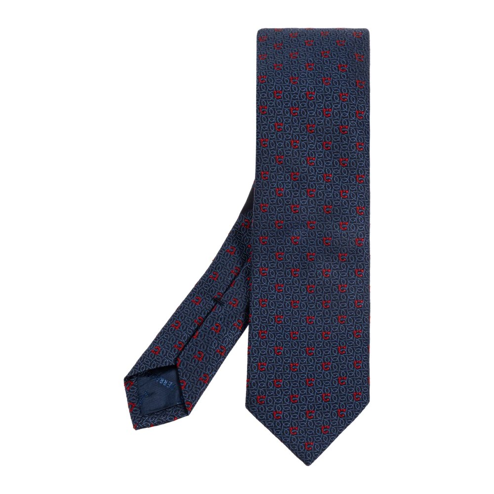 Salvatore Ferragamo Zijden stropdas Blue Heren