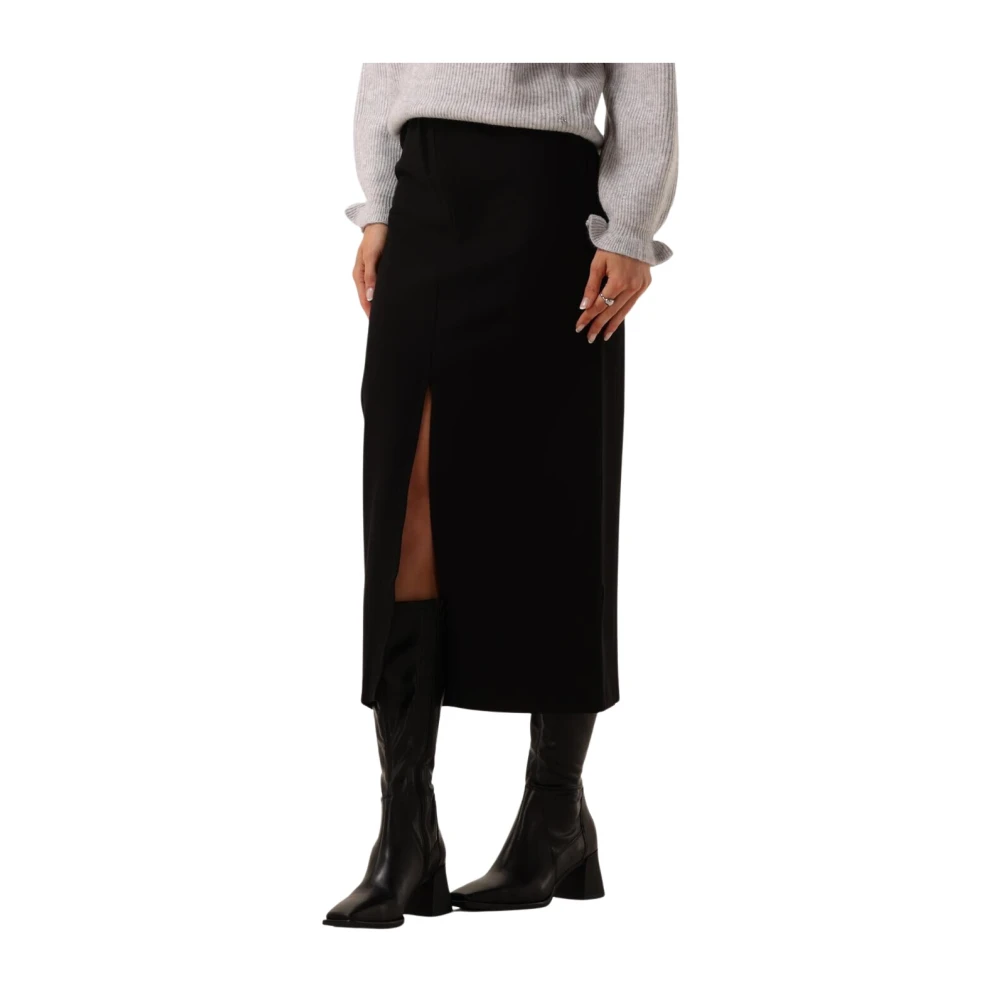Minus Midi Rok Marcia Zwart Black Dames