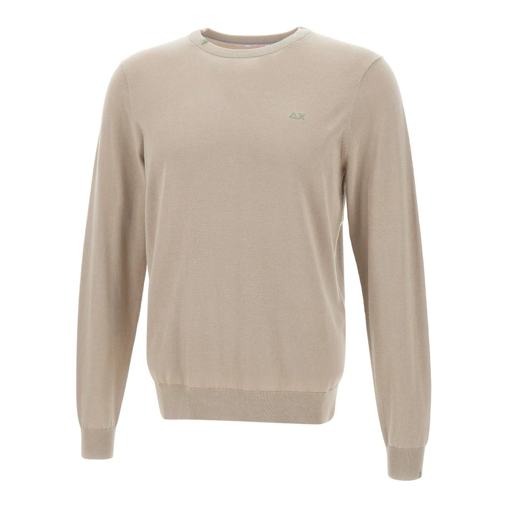 Sun68 Men's Gray Round-Neck Knitwear, L, Basic Jumper