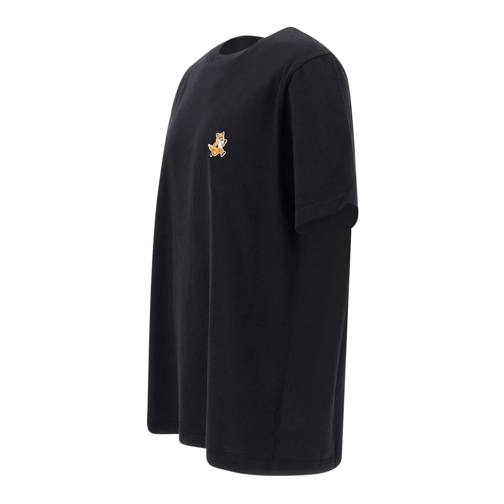 Maison Kitsuné Zwarte Fox Logo T-shirt Black Heren