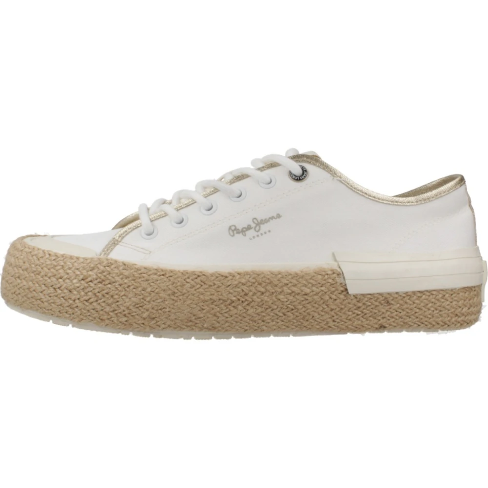 Pepe Jeans Stijlvolle Sneakers Samoi MIX Dames Schoenen Wit