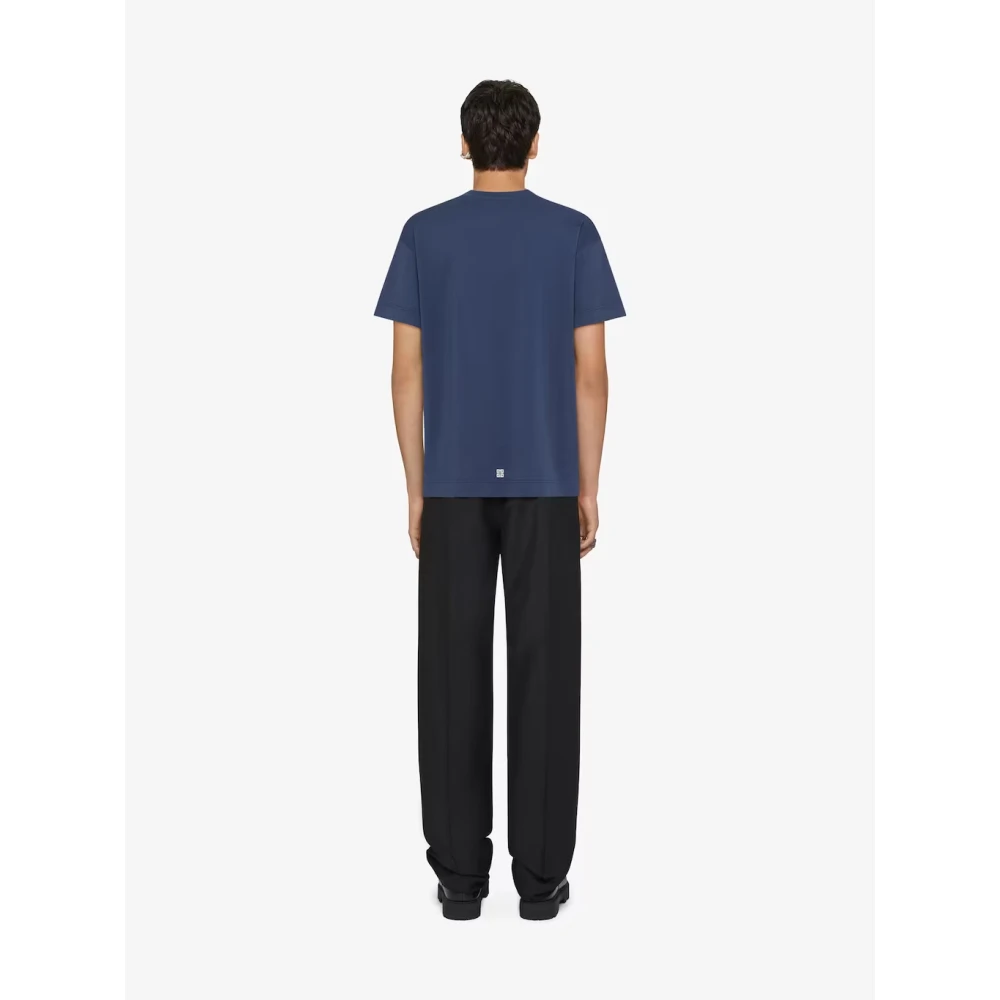 Givenchy 4G Sterren Print T-shirt Blue Heren