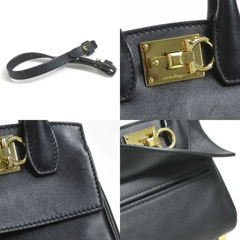 Salvatore Ferragamo Pre-owned Leather handbags Black Dames