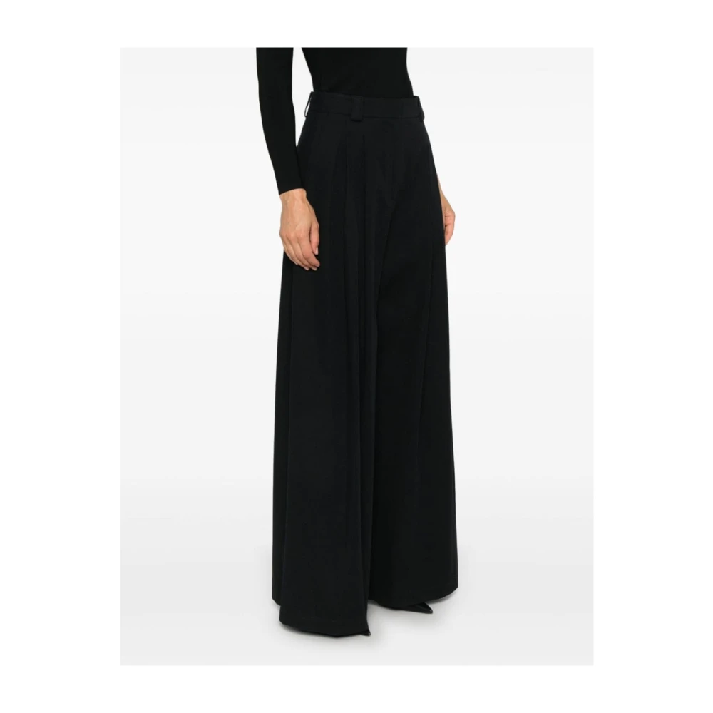 alexander wang Zwarte Wijde Katoenen Broek Black Dames