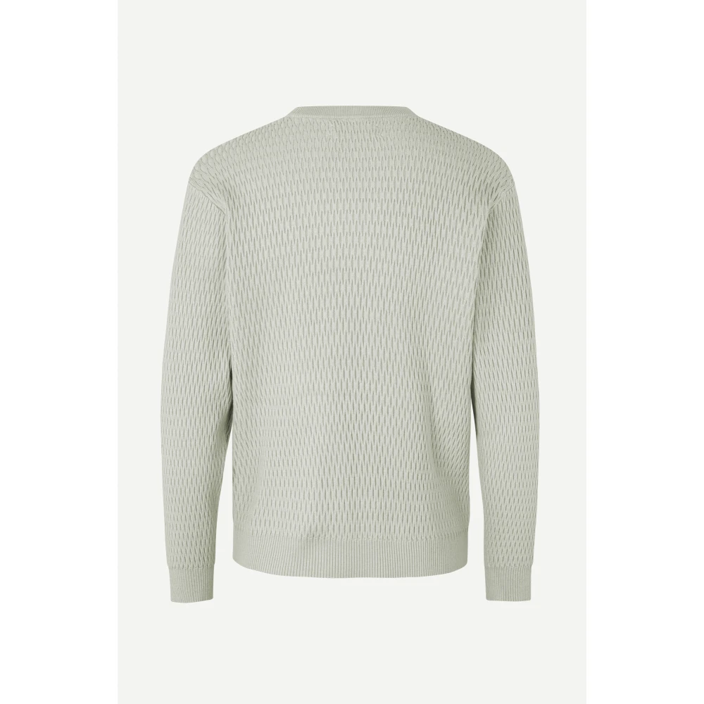 Samsøe Gebreide trui met patroon en ronde hals Beige Heren