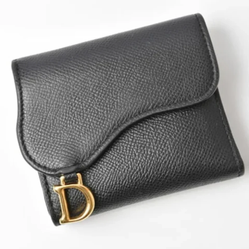 Dior Vintage Pre-owned Leather wallets Blue Dames
