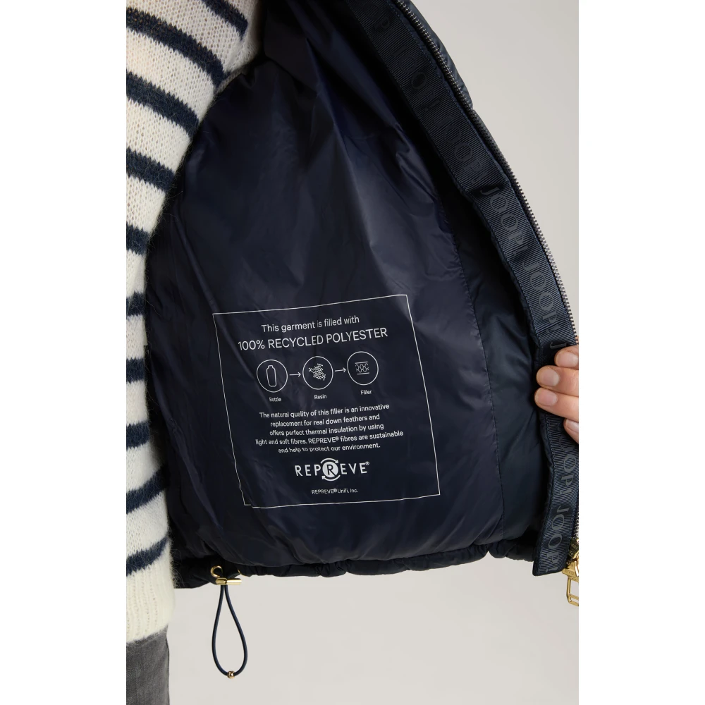 Joop! Korte capuchonjas in donkerblauw Blue Dames