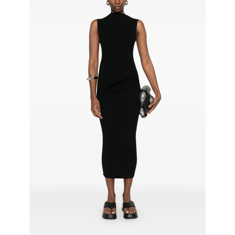 Rick Owens Gebreide Lange Jurk Black Dames