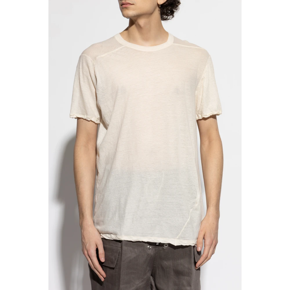 Rick Owens T-shirt Level T Beige Heren