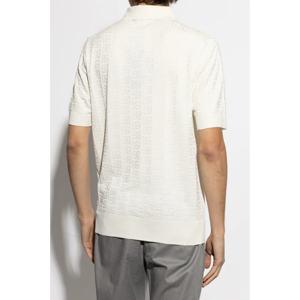 Dolce & Gabbana Zijden polo Beige Heren