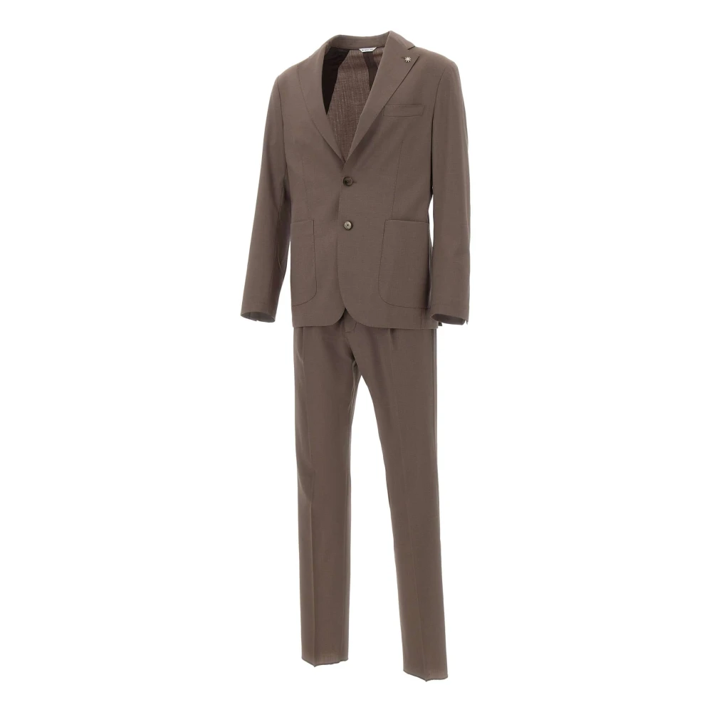 Manuel Ritz Uomo Marrone - Cool Wool Stretch Suit - Suits - L