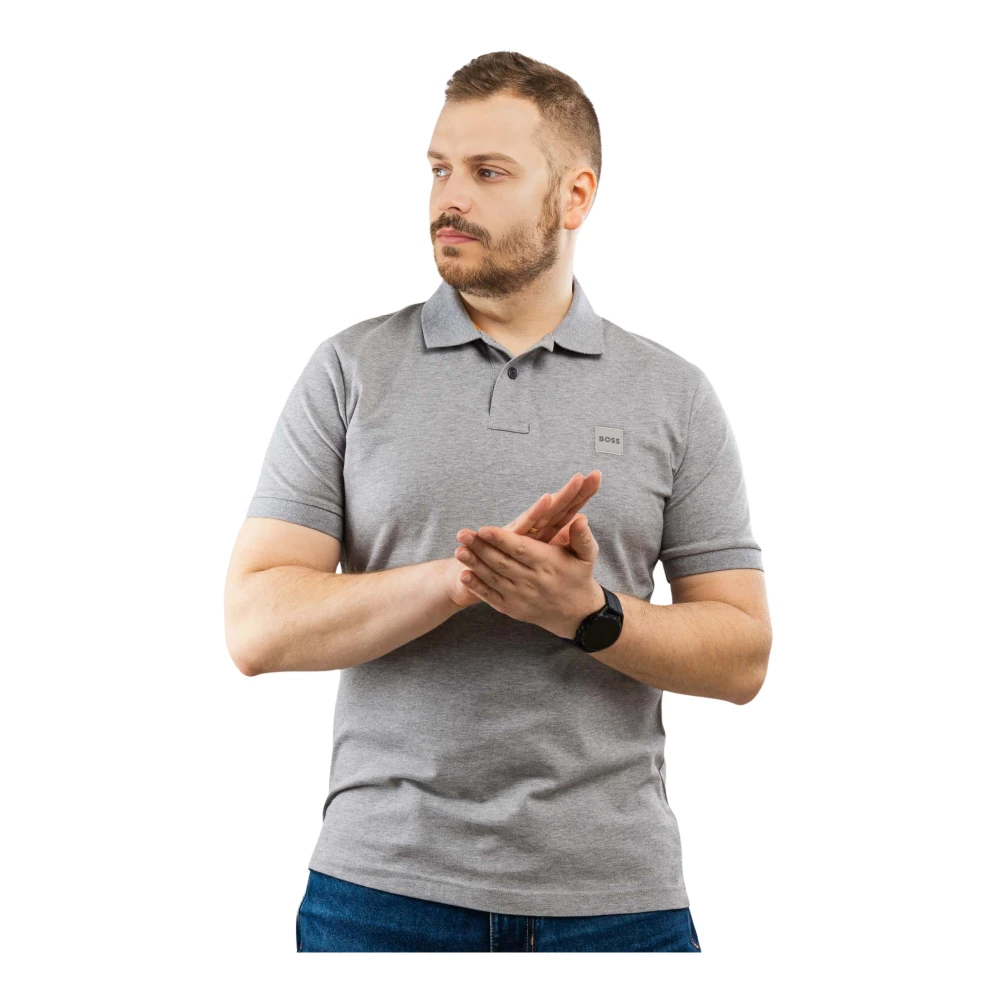 Hugo Boss Heren Polo Shirt Grijs Katoen Gray Heren